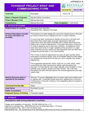 Fillable Online Democracy Rochdale Gov Townships And Community Grants