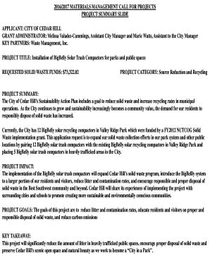 Fillable Online Nctcog Project Summary Slide Nctcog Fax Email Print