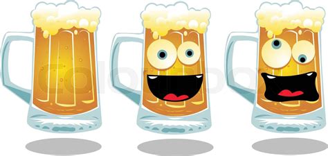 Normal and Funny Glasses of Beer | Stock vector | Colourbox