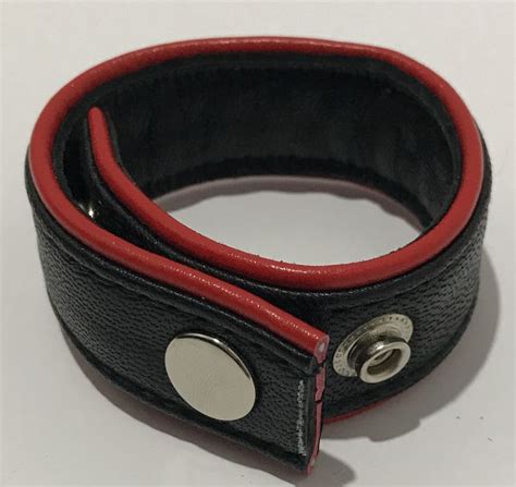 Classic 4 Speed Black And Red Leather Cock Ring Cock Ring Shop