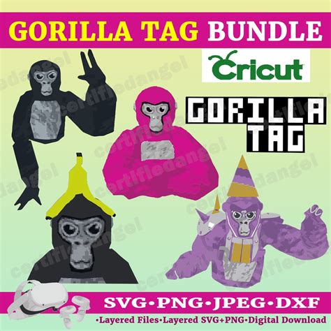 Gorilla Tag Character Cricut Bundle Gorilla Tag Vector Art Svg Layered