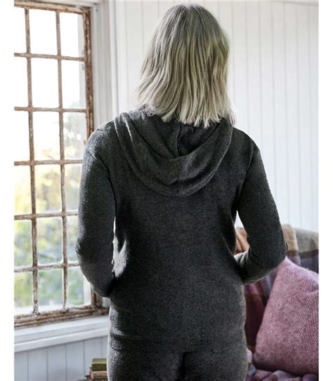 Dark Charcoal Cashmere And Merino Luxe Lounge Hoodie Woolovers Au