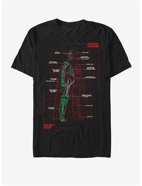 Star Wars Vader Schematic T Shirt Black Hot Topic