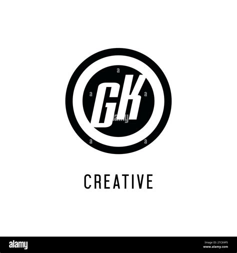 Initial GK Logo Concentric Circle Line Clean And Simple Monogram Logo