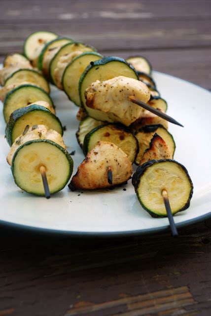 Chicken And Zucchini Kabobs With Lemon And Rosemary The Gingered Whisk