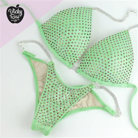 Lime Green Bikini Fitness Npc Ifbb Ocb Vicky Ross Fit