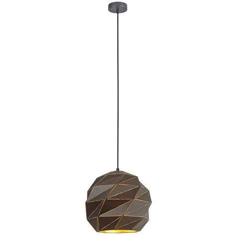 Geometryczna LAMPA wisząca PALERMO PND 2424 1L GR GD Italux metalowa