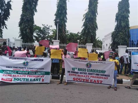 Just In Protesters Storm Apc Secretariat Demand South East Senate