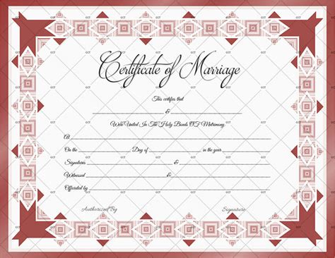 Printable Marriage Certificate Template (Word)