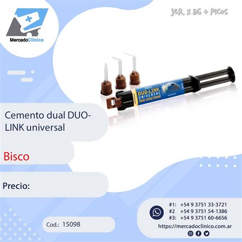 Cemento Dual Duo Link Universal Bisco Mercado Clinico