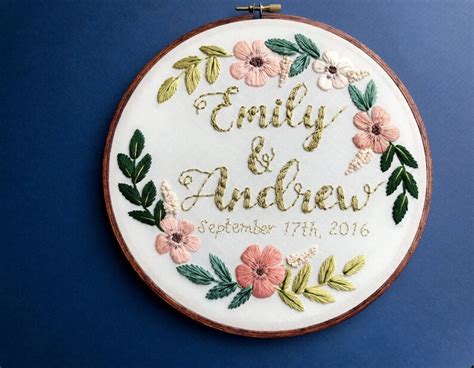 Embroidery Hoop Art Custom Embroidery Wedding Embroidery Etsy