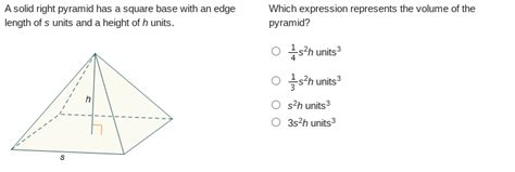 Answered A Solid Right Pyramid Has A Square Base Bartleby