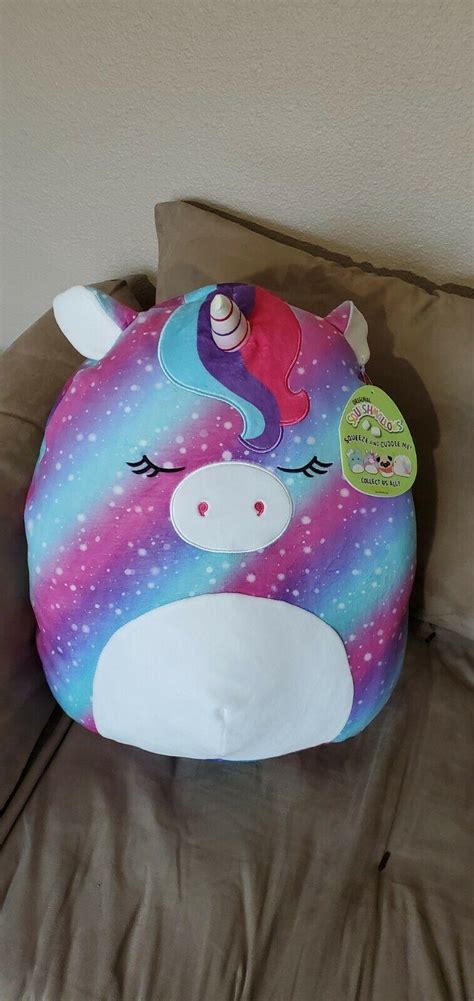 !New! 16" Squishmallow Kimia the Rainbow Unicorn Giant Plush Kelly Toy ...