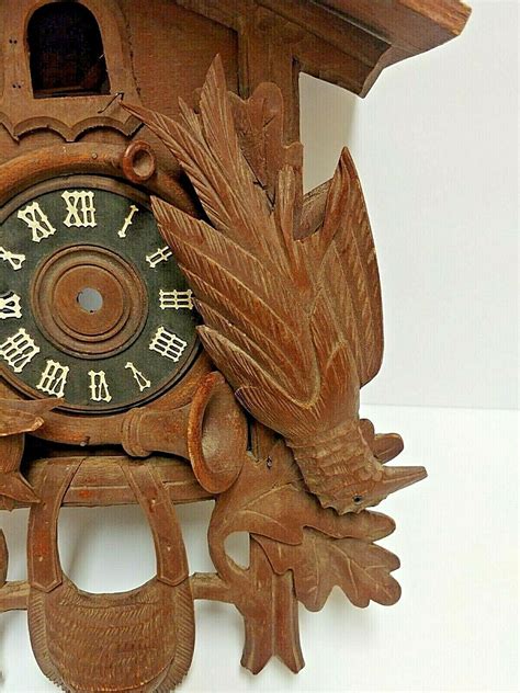 Black Forest Cuckoo Clock For Parts Repair Only Bird And Fox Germany Ebay