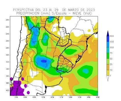 Precipitaciones sobre el centro del área agrícola y registros menores