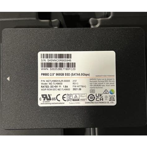 Samsung PM883 960G MZ7LH960HAJR-00005 2.5-Inch Datacenter Enterprise ...