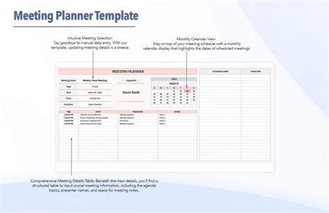 Meeting Planner Template in MS Excel, Google Sheets - Download ...