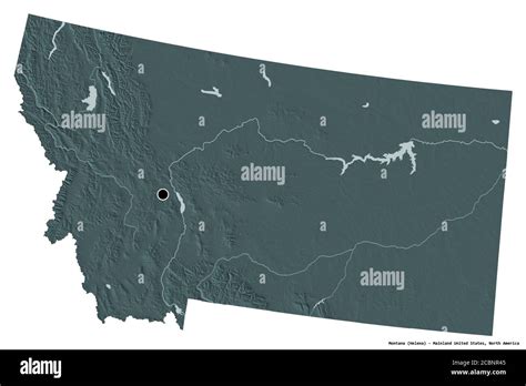 Shape Of Montana State Of Mainland United States With Its Capital