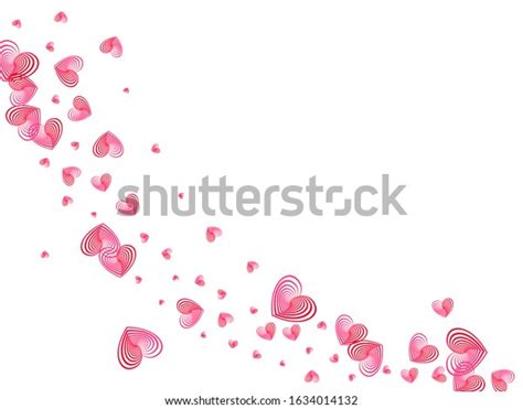 Pink Hearts Flying Vector Illustration Romantic Stock Vector Royalty