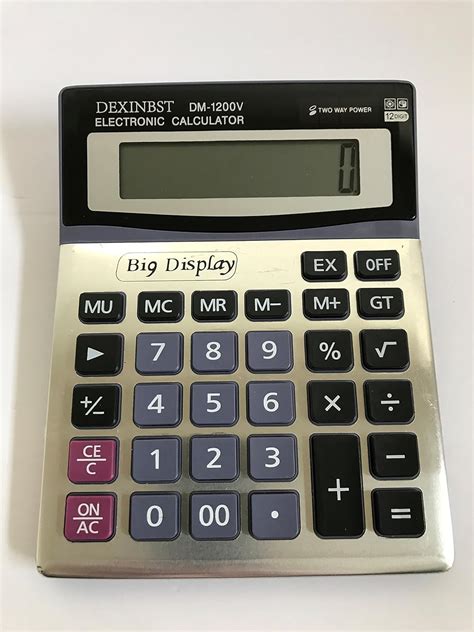 Dexin.Bst Dm-1200V Electronic Calculator Two Way Power 12 Digit Big ...