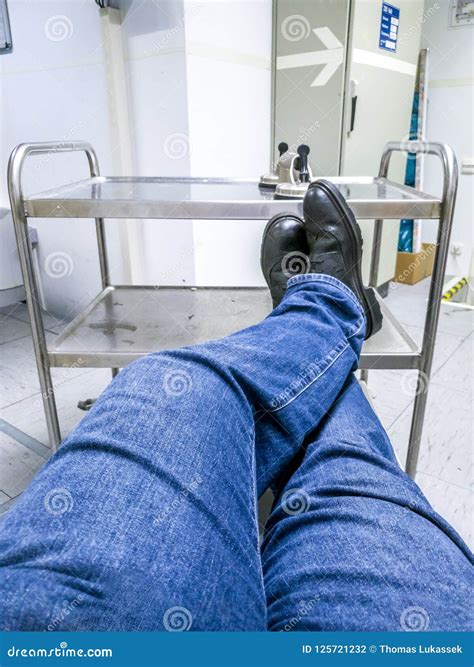 Engineer Having a Break in Computer Network Server Room Stock Photo