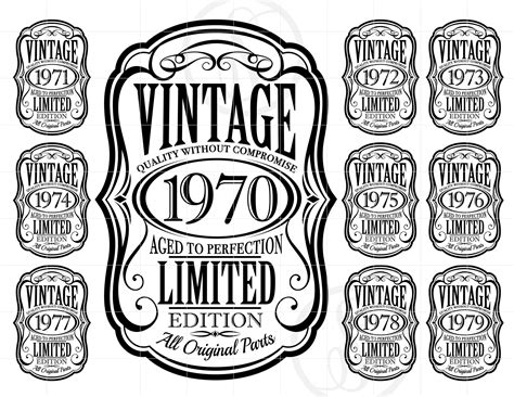 Birthday Svg Sc Vintage Aged To Perfection Svg Eps Pdf