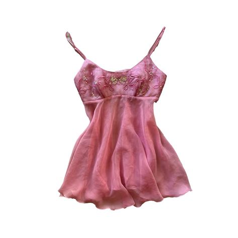 Pink Butterfly Vintage Lingerie Top Depop