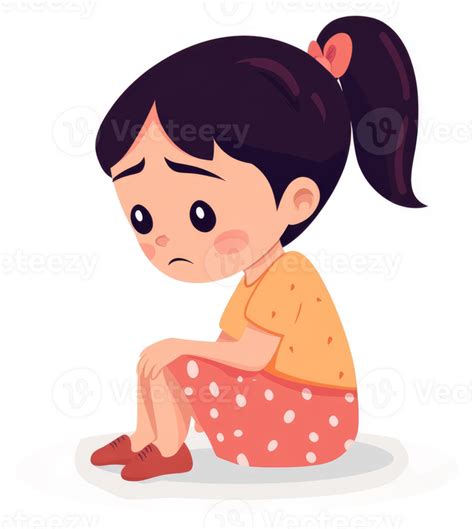 sad  girl sitting  expressing distress  png