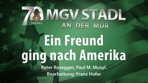 Ein Freund Ging Nach Amerika Peter Rosegger M Musyl Youtube