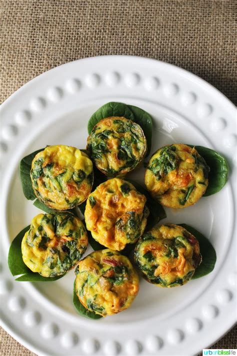 Cheesy Spinach Mini Frittatas Breakfast Brunch Recipe