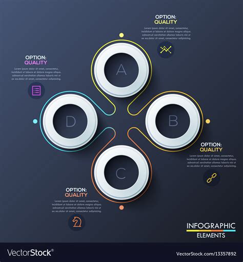 Modern Infographic Design Template With 4 White Vector Image