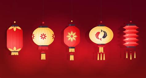 Premium Vector | Chinese paper lanterns Asian festival holiday ...