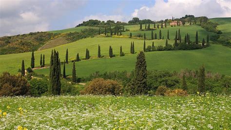 Landscapes Hills Italy Siena Toscana Tuscany Monticchiello Pienza