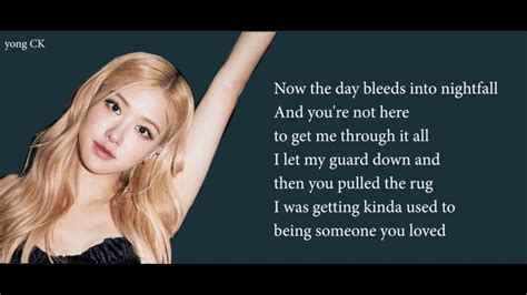 BLACKPINK ROSÉ Someone You Loved Lyrics YouTube