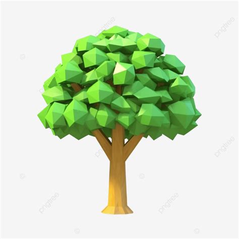 D Low Poly Tree Rendered Object Illustration D Nature Tree Png