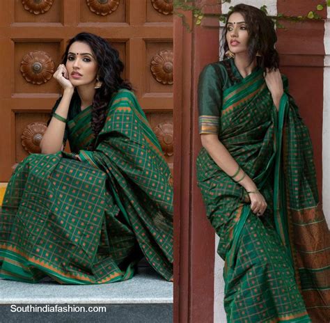 Akshara Gowda Aces Traditional Look In A Green Cotton Handloom Saree