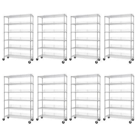 Trinity Pack Chrome Tier Rolling Steel Wire Shelving Unit In W