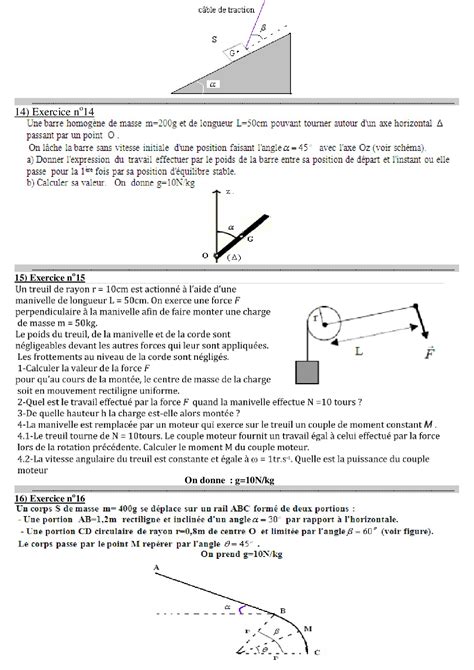 Travail et puissance d une force Série d exercices 1 AlloSchool