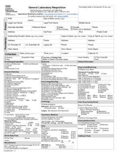 General Laboratory Requisition Alberta Health Services General