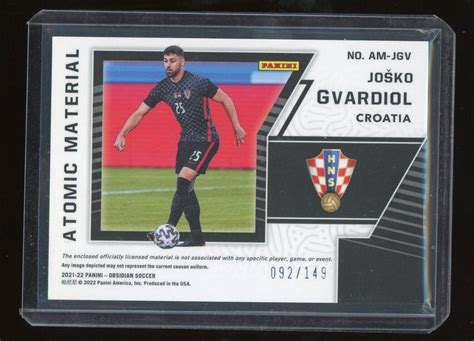 2021 22 Panini Obsidian Atomic Material Am Jgv Josko Gvardiol 149