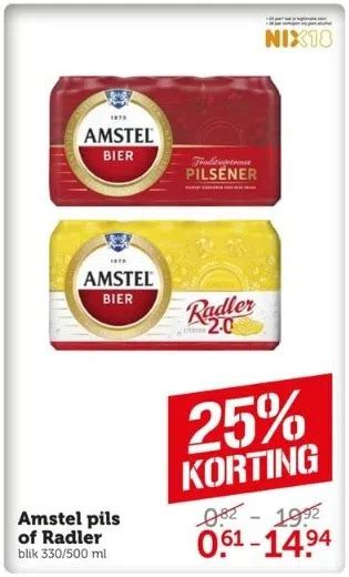 Amstel Pils Of Radler Blik Ml Aanbieding Bij Coop