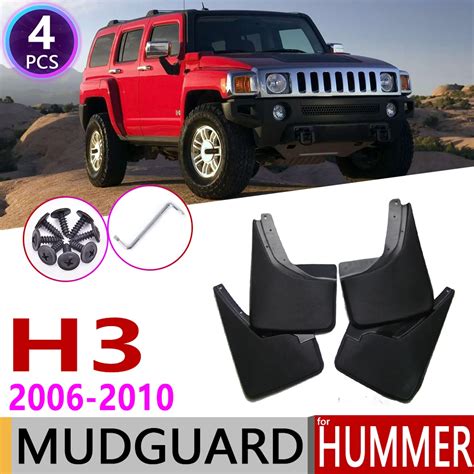 4 PCS For Hummer H3 H3T 2006 2010 Front Rear Car Mudflap Fender Mud