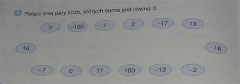 Połącz linią pary liczb których suma jest równa 0 Daje naj i serce