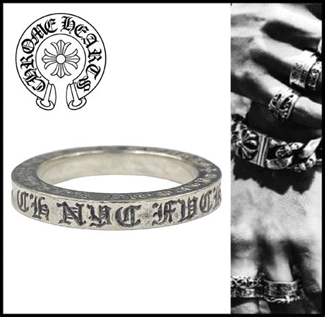 【目立った傷や汚れなし】★正規品★ Chrome Hearts クロムハーツ Ch Nyc Fuck You 3mm Spacer Ring ファックユー ロゴ クロス スペーサー リング