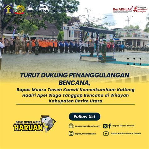 Turut Dukung Penanggulangan Bencana Bapas Muara Teweh Kanwil