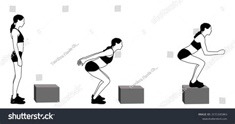 box jump exercise  step workout stock vector royalty