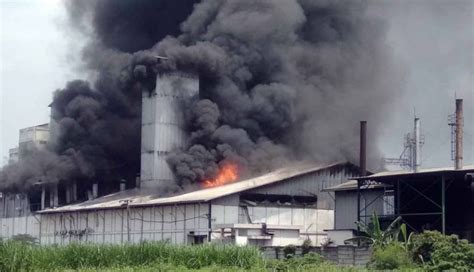 Diduga Mesin Oven Meledak Pabrik Tepung Di Mojokerto Hangus Terbakar