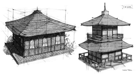 Ive Made Some Sketches Of Japanese Architecture Finelinerphotoshop