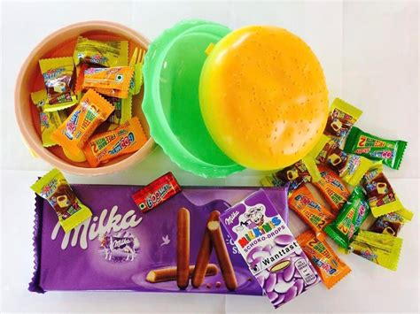 ланч бокс гамбургер 399 конфетки Milka Drops 95 шоколадные палочки ...