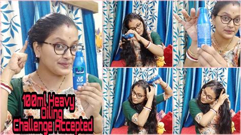 100 Ml Heavy Hair Oil Challenge 2020 Heavy Oiling With Parachute Coconut Oil